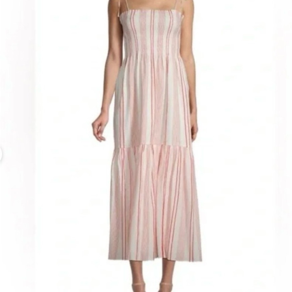Striped Red and White Sleeveless Maxi Sundress